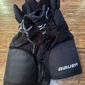 Bauer Nexus 400 Youth Ice Hockey Pants Padded Black Good Used Condition Size L